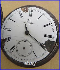 Antique OMEGA GRAND PRIX PARIS 1900 Pocket Watch half hunter hall marked 3963473