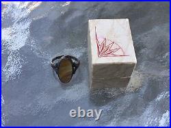 Antique Oval Agate Ring-Marked Sterling Silver, withOriginal Box Size 5 1/4-5 1/2