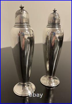 Antique RARE Gorham Sterling Silver Salt Pepper Shakers Colonial Large 6.5
