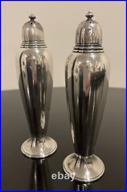 Antique RARE Gorham Sterling Silver Salt Pepper Shakers Colonial Large 6.5