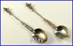 - Antique Rat Tail 17th/18th c. Pair Silver Apostle Spoons, Well MARKED