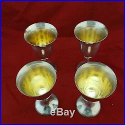 Antique Rogers Sterling Silver Set of 4 Water Goblets marked 210 50 / 2