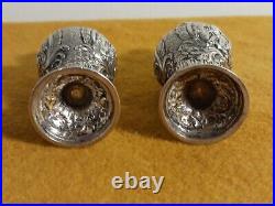 Antique STERLING SILVER Germany Rococo Salt and Pepper Shakers, marked