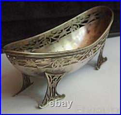 Antique Sauce Bowl Sterling Silver 84 Birmingham England Mark Legs Rare Old 19th