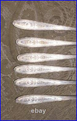 Antique Set Of 6 Marked Sterling Silver Elegant Horsd'oeuvre Forks