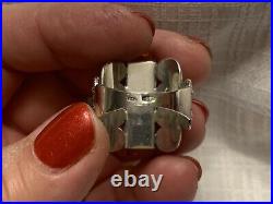 Antique Silver Marked 875 Amber Ring size 10.5 Soviet / Russia