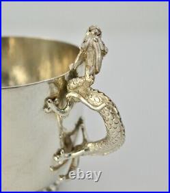 Antique Sterling Silver 925 Cup Dragon United States Newbury Crafters Mark 20th