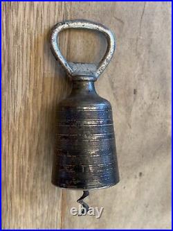 Antique Sterling Silver Bell Form Corkscrew Bottle Opener Marked Sterling