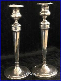 Antique Sterling Silver Candlestick Holders Marked 1424