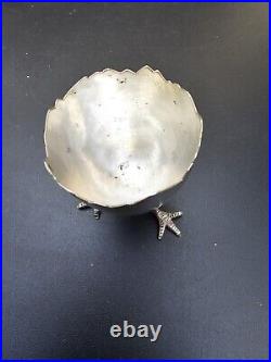 Antique Sterling Silver Chicken Feet Egg Cup Marked YENSON Silver 43G Rare Find