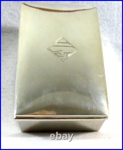 Antique Sterling Silver Cigarette Box Wood Interior Marked Shreve, Crump & Low