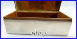 Antique Sterling Silver Cigarette Box Wood Interior Marked Shreve, Crump & Low