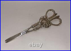 Antique Sterling Silver Grape Shears 7 6 ounces Solid Silver Marked STERLING