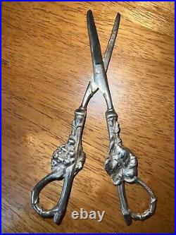 Antique Sterling Silver Grape Shears 7 6 ounces Solid Silver Marked STERLING