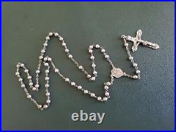 Antique Sterling Silver Large Rosary 21.2 Grams Marked Signed
