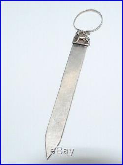 Antique Sterling Silver Letter Opener/Book Mark, Lion of Saint Mark Venice Italy