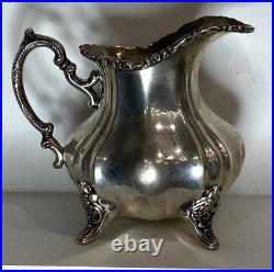 Antique Sterling Silver Milk Jug Handle Embossments Ribbed Mark Rare Old 19th