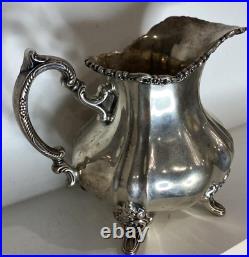 Antique Sterling Silver Milk Jug Handle Embossments Ribbed Mark Rare Old 19th