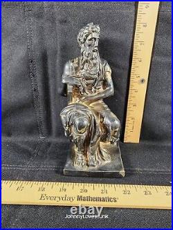 Antique Sterling Silver Moses Statue Holding Ten Commandments Marked/Tested+