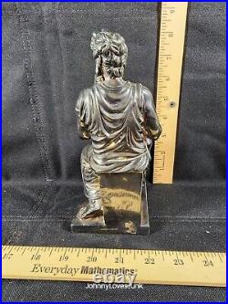 Antique Sterling Silver Moses Statue Holding Ten Commandments Marked/Tested+