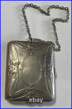 Antique Sterling Silver Powder Make-Up Compact Marked EP Co STERLING 152.6 gram