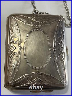 Antique Sterling Silver Powder Make-Up Compact Marked EP Co STERLING 152.6 gram