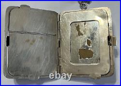 Antique Sterling Silver Powder Make-Up Compact Marked EP Co STERLING 152.6 gram