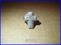 Antique Sterling Silver Ring Christian Cross Size 5 1/4 Goth Designer Marked 925