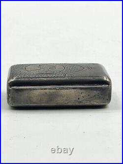 Antique Sterling Silver Snuff Box Made by Duhme & Co Marked 925/1000