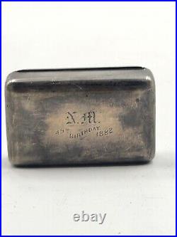 Antique Sterling Silver Snuff Box Made by Duhme & Co Marked 925/1000