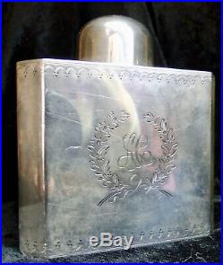 Antique TEA CADDY MARKED BSC STERLING SILVER 925 Monogramed #2 182g