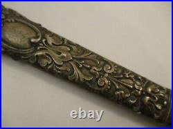 Antique Victorian Ornate Sterling Silver 10 Scissors with Sheath Marked SA