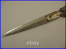 Antique Victorian Ornate Sterling Silver 10 Scissors with Sheath Marked SA