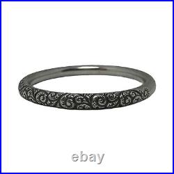Antique Victorian Repousse Silver Bangle Bracelet marked sterling 20 grams