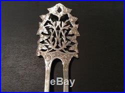 Antique Victorian Sterling Marked Hair Comb 9.2g silver