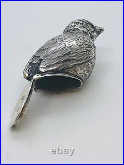 Antique Victorian Sterling Silver Bird Pepper Shaker English Chester Import Mark