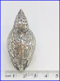Antique Victorian Sterling Silver Bird Pepper Shaker English Chester Import Mark