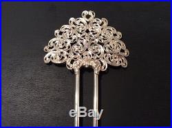 Antique Victorian Sterling Silver Hair Comb 21.8g Silver Marked RS & Sterling