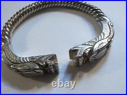 Antique Vintage Chinese Export Signed Marked Sterling Silver Cuff Bracelet