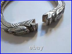 Antique Vintage Chinese Export Signed Marked Sterling Silver Cuff Bracelet