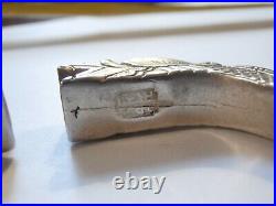 Antique Vintage Chinese Export Signed Marked Sterling Silver Cuff Bracelet