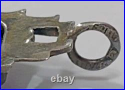 Antique Vintage Marked Sterling Silver Marcasite Amethyst Glass Bracelet 7-1/2