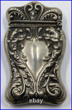 Antique Vintage Sterling Silver Marked Match Safe Nouveau Mythological Dragons