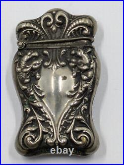 Antique Vintage Sterling Silver Marked Match Safe Nouveau Mythological Dragons