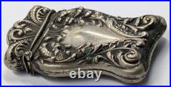 Antique Vintage Sterling Silver Marked Match Safe Nouveau Mythological Dragons