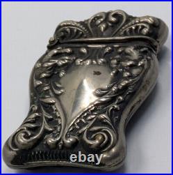 Antique Vintage Sterling Silver Marked Match Safe Nouveau Mythological Dragons