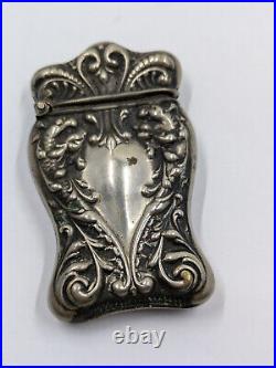 Antique Vintage Sterling Silver Marked Match Safe Nouveau Mythological Dragons