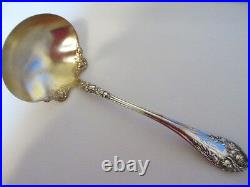 Antique Wallace Rose 1898 OLD Marks Sterling Gold Wash 10 Soup Punch Ladle Mono