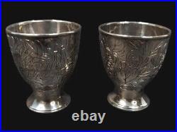 Antique japanese Sterling silver sake cups maker marked