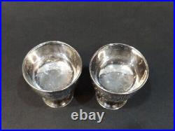 Antique japanese Sterling silver sake cups maker marked